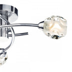 Seattle Decorative 3 Light Semi Flush Ceiling Light In Satin Chrome Finish SEA5346
