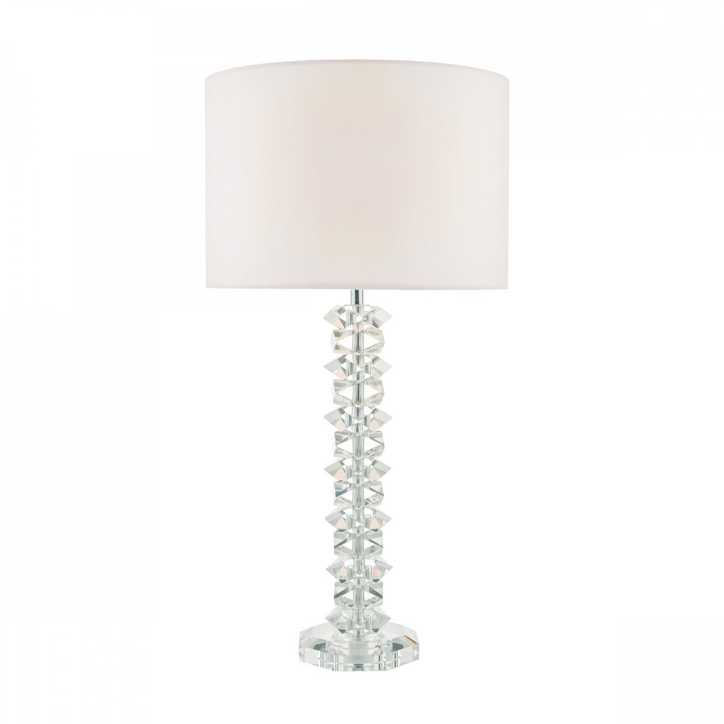 Mina Contemporary Crystal Table Lamp With Cream Shade MIN4208