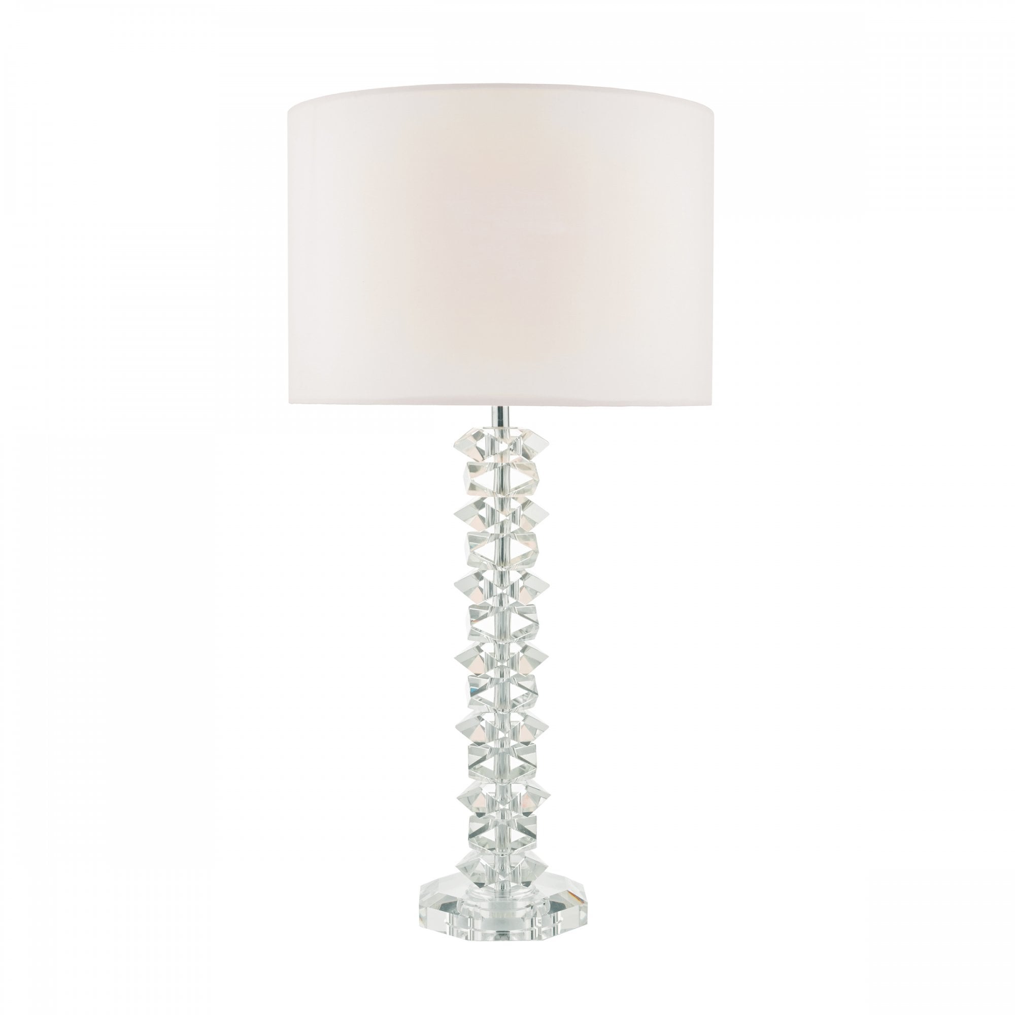 Mina Contemporary Crystal Table Lamp With Cream Shade MIN4208