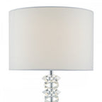 Mina Contemporary Crystal Table Lamp With Cream Shade MIN4208