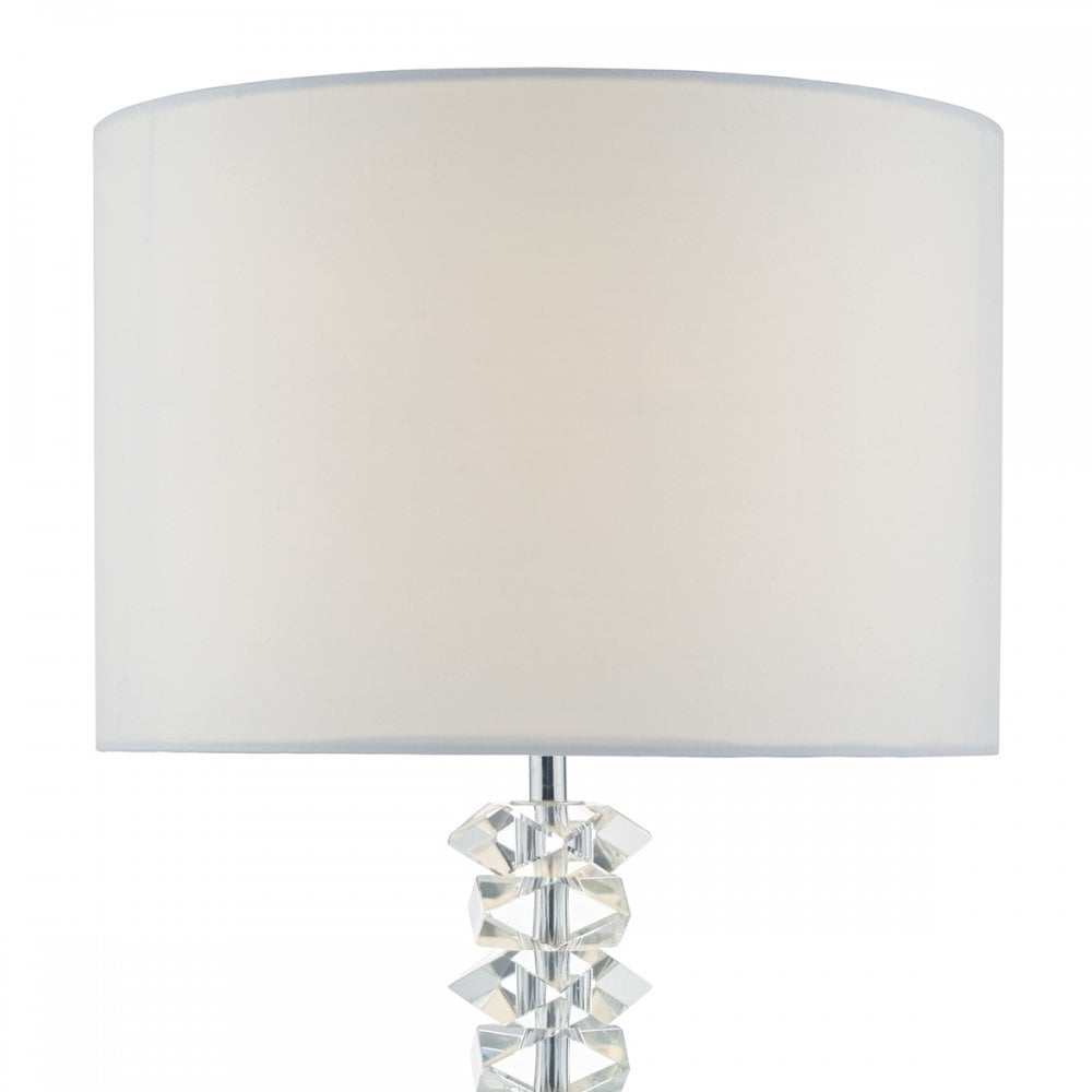 Mina Contemporary Crystal Table Lamp With Cream Shade MIN4208