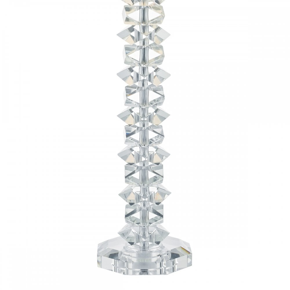 Mina Contemporary Crystal Table Lamp With Cream Shade MIN4208