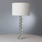 Mina Contemporary Crystal Table Lamp With Cream Shade MIN4208
