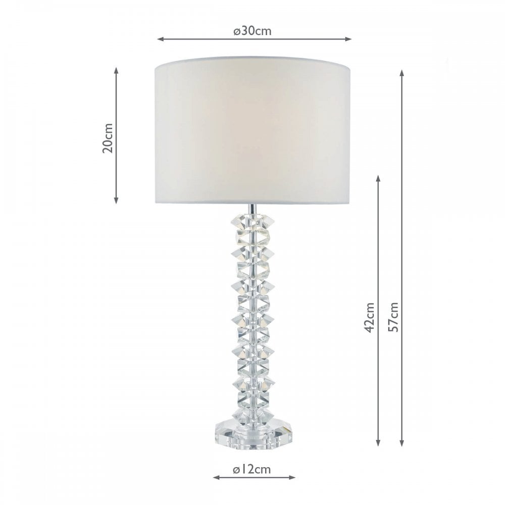 Mina Contemporary Crystal Table Lamp With Cream Shade MIN4208