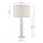 Mina Contemporary Crystal Table Lamp With Cream Shade MIN4208