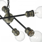 Brigade 6 Light Ceiling Pendant Light In Black And Antique Brass Finish BRI0654