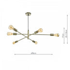 Alana Unique 6 Light Ceiling Pendant Light In Antique Brass Finish ALA0675