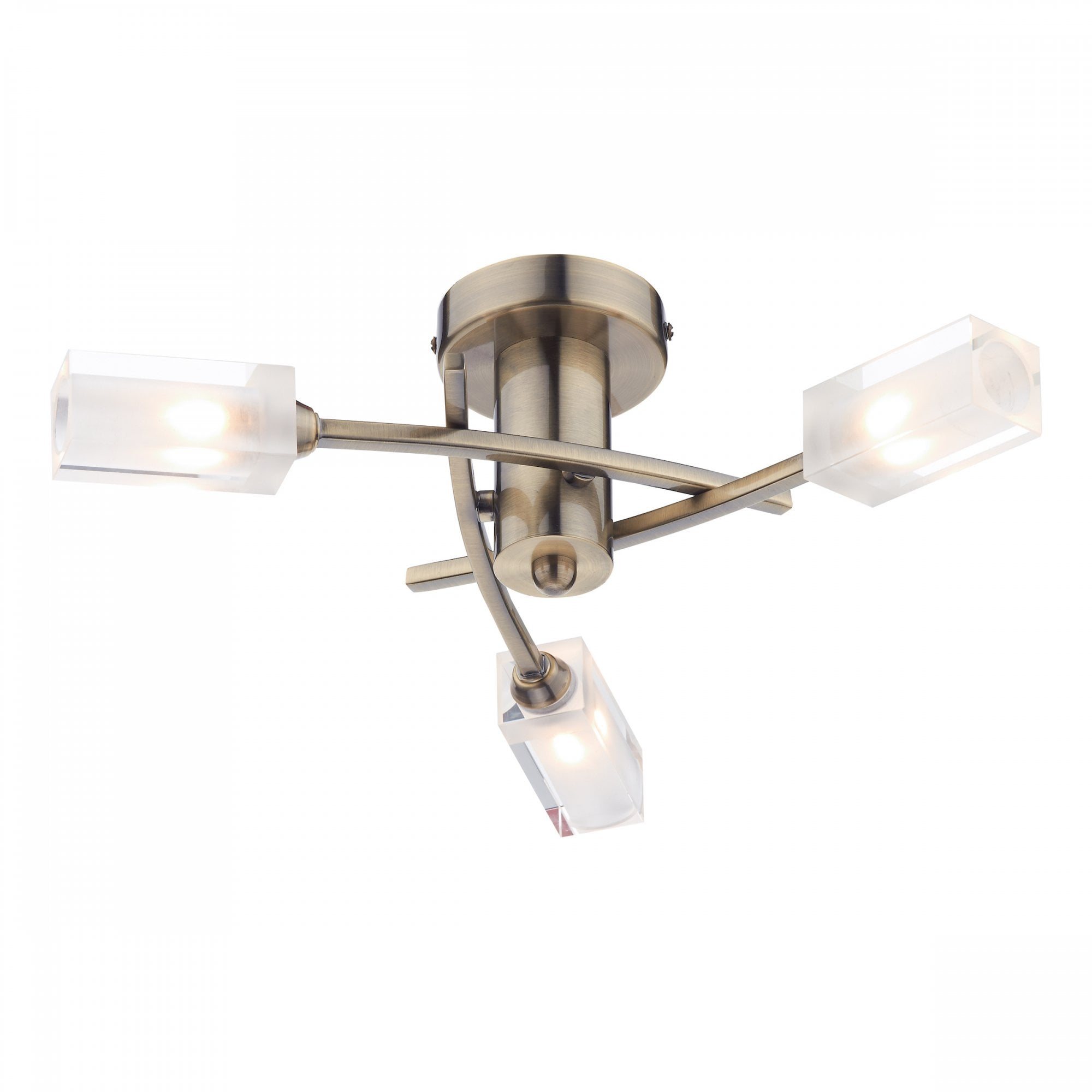 MOR0375 Morgan 3lt  Flush Ceiling Light Antique Brass