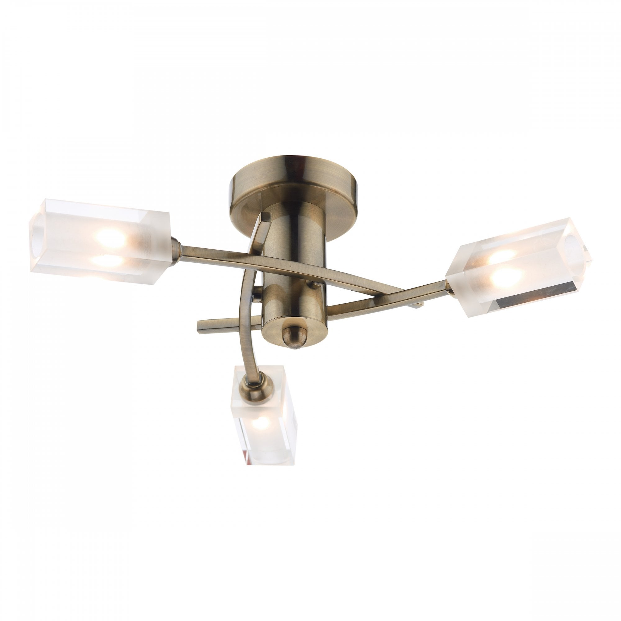 MOR0375 Morgan 3lt  Flush Ceiling Light Antique Brass