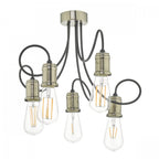 Alzbet 5 Light Semi Flush Ceiling Light In Antique Brass Finish ALZ5475