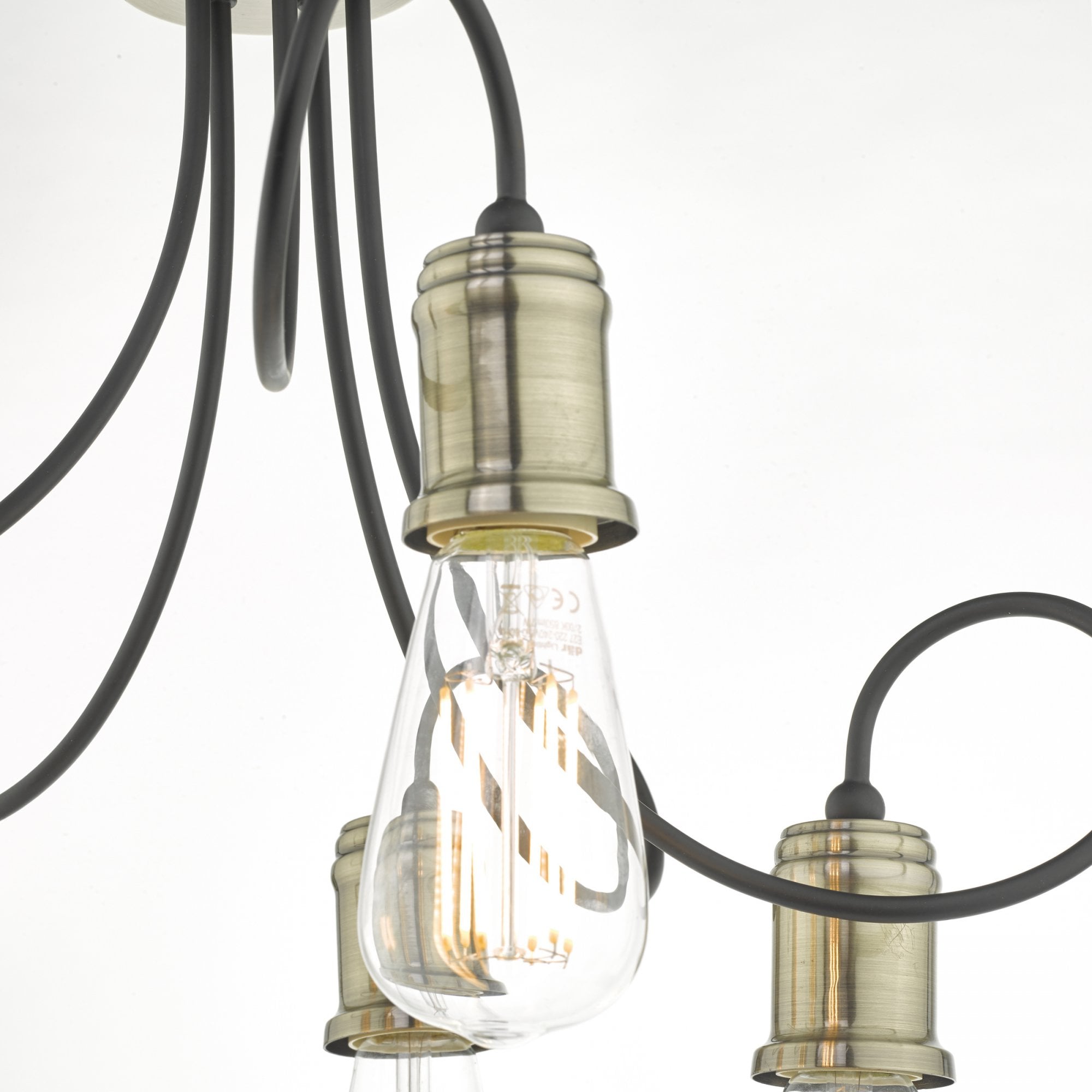 Alzbet 5 Light Semi Flush Ceiling Light In Antique Brass Finish ALZ5475