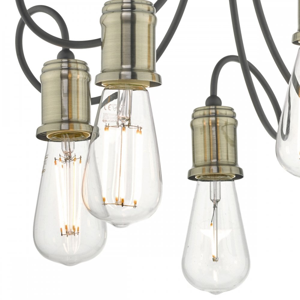 Alzbet 5 Light Semi Flush Ceiling Light In Antique Brass Finish ALZ5475