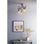 Alzbet 5 Light Semi Flush Ceiling Light In Antique Brass Finish ALZ5475