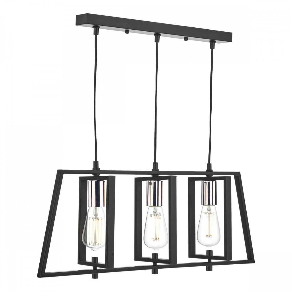 Dax Stylish Ceiling Bar Pendant Light In Chrome And Black Finish DAX0350