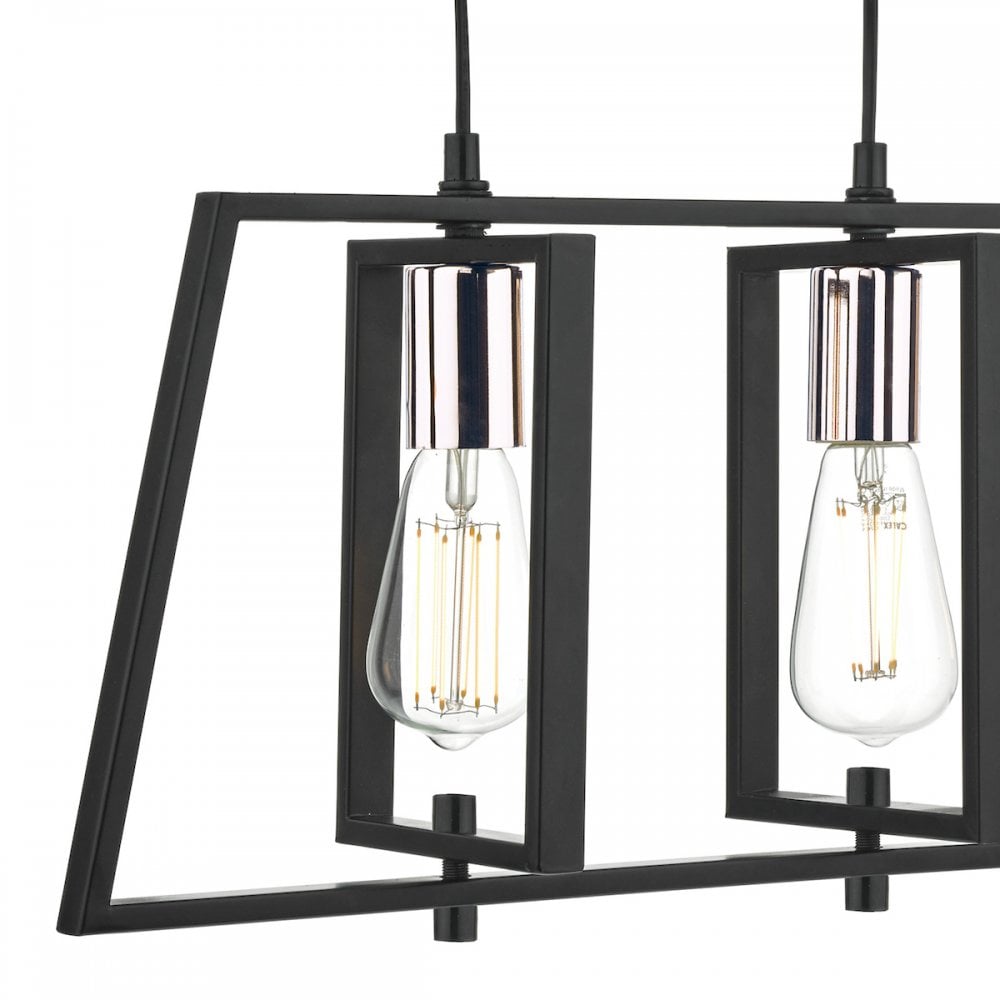 Dax Stylish Ceiling Bar Pendant Light In Chrome And Black Finish DAX0350