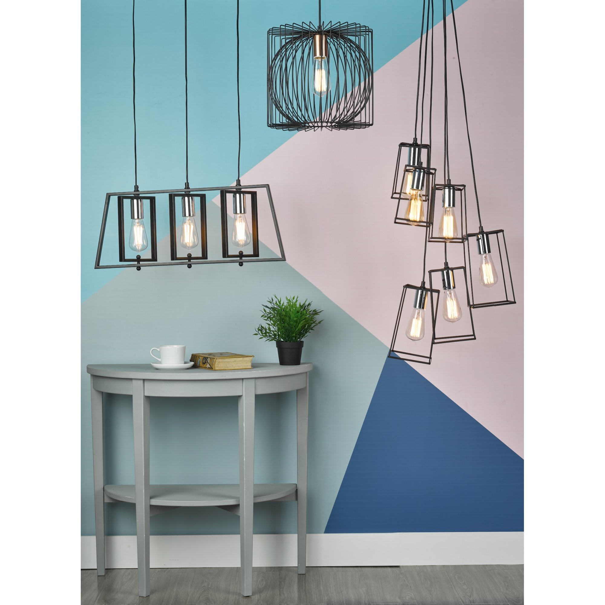 Dax Stylish Ceiling Bar Pendant Light In Chrome And Black Finish DAX0350