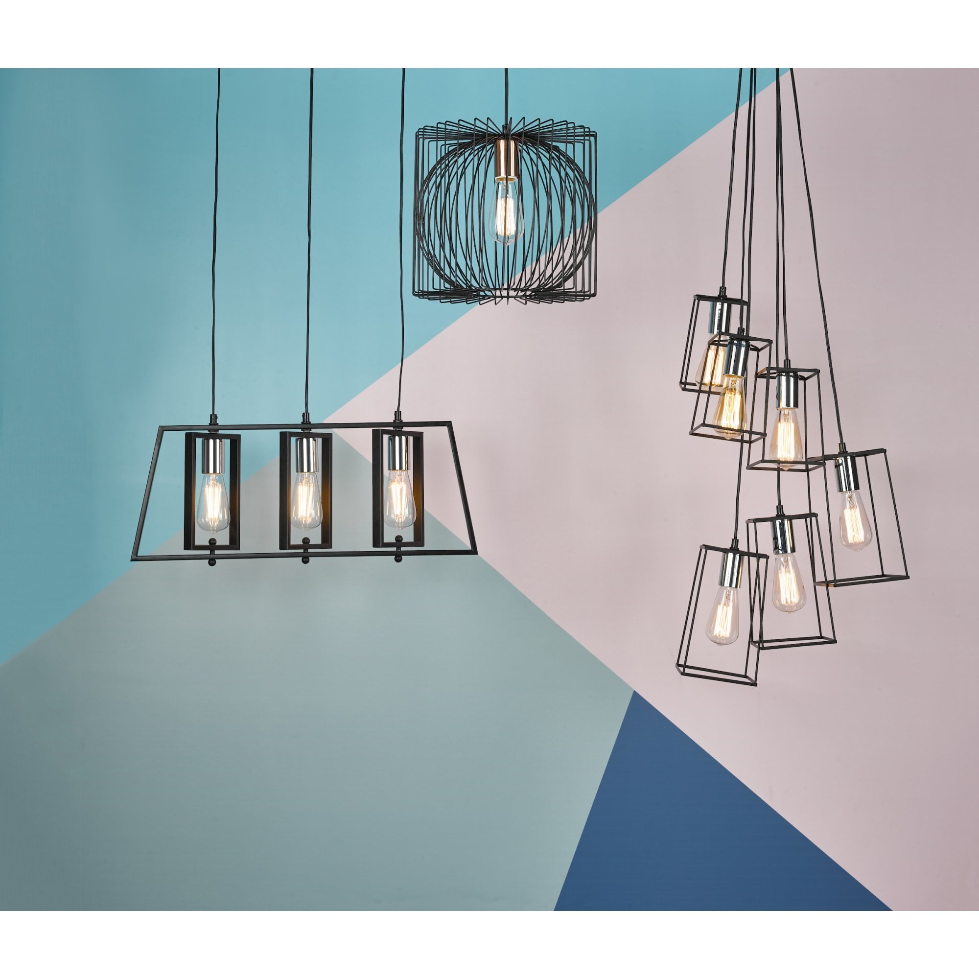 Dax Stylish Ceiling Bar Pendant Light In Chrome And Black Finish DAX0350