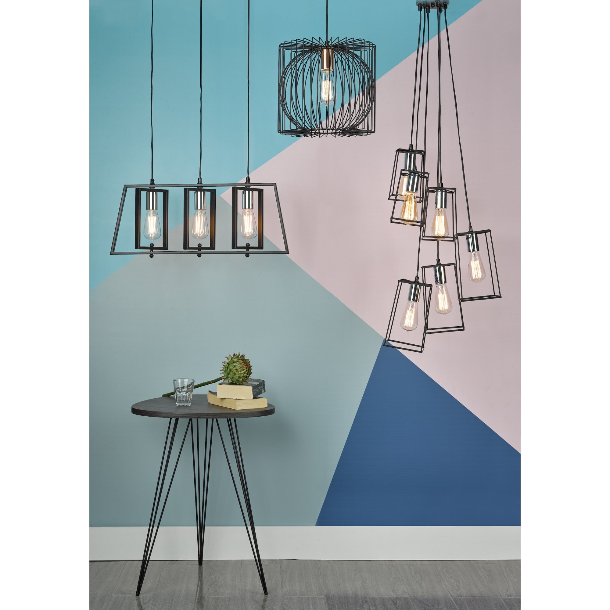 Dax Stylish Ceiling Bar Pendant Light In Chrome And Black Finish DAX0350