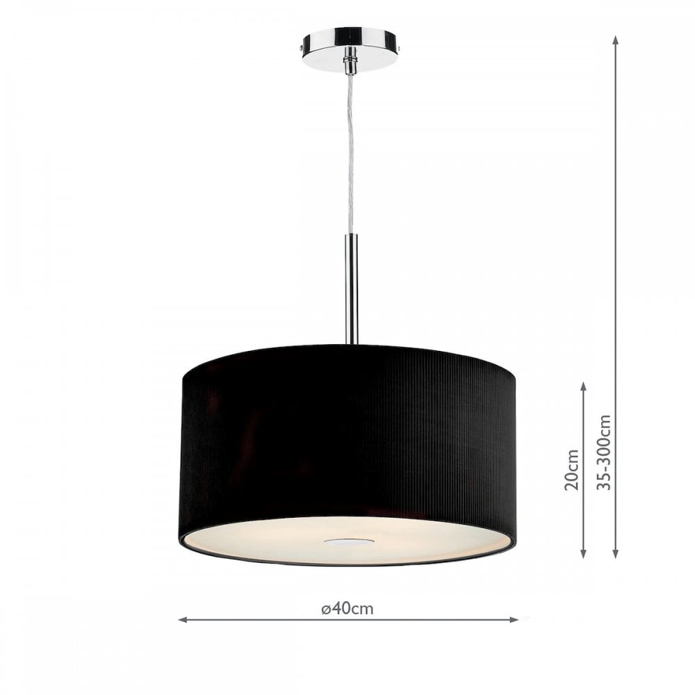 ZAR1022 Zaragoza Small Black Ceiling Pendant
