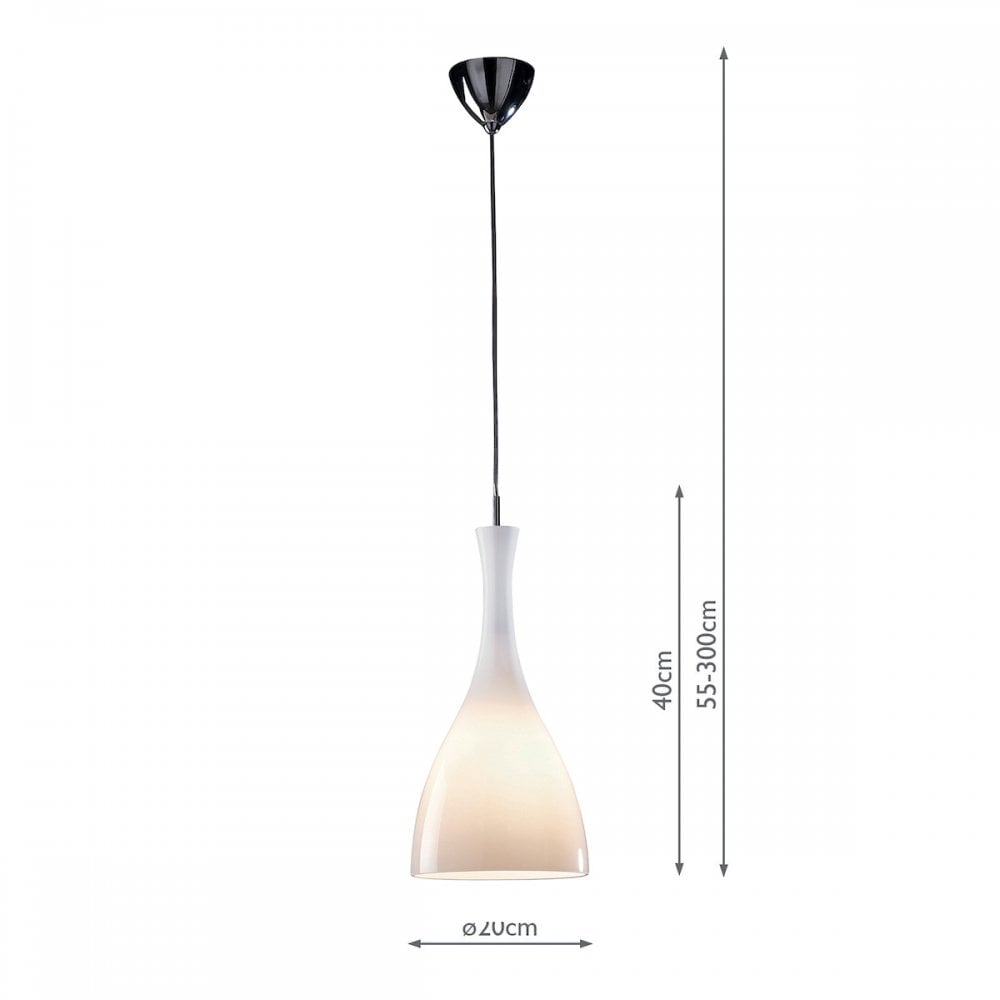 TON862 Tone White Glass Pendant