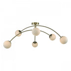 Puglia 6 Light Semi Flush Ceiling Light In Antique Brass Finish PUG6475