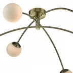 Puglia 6 Light Semi Flush Ceiling Light In Antique Brass Finish PUG6475