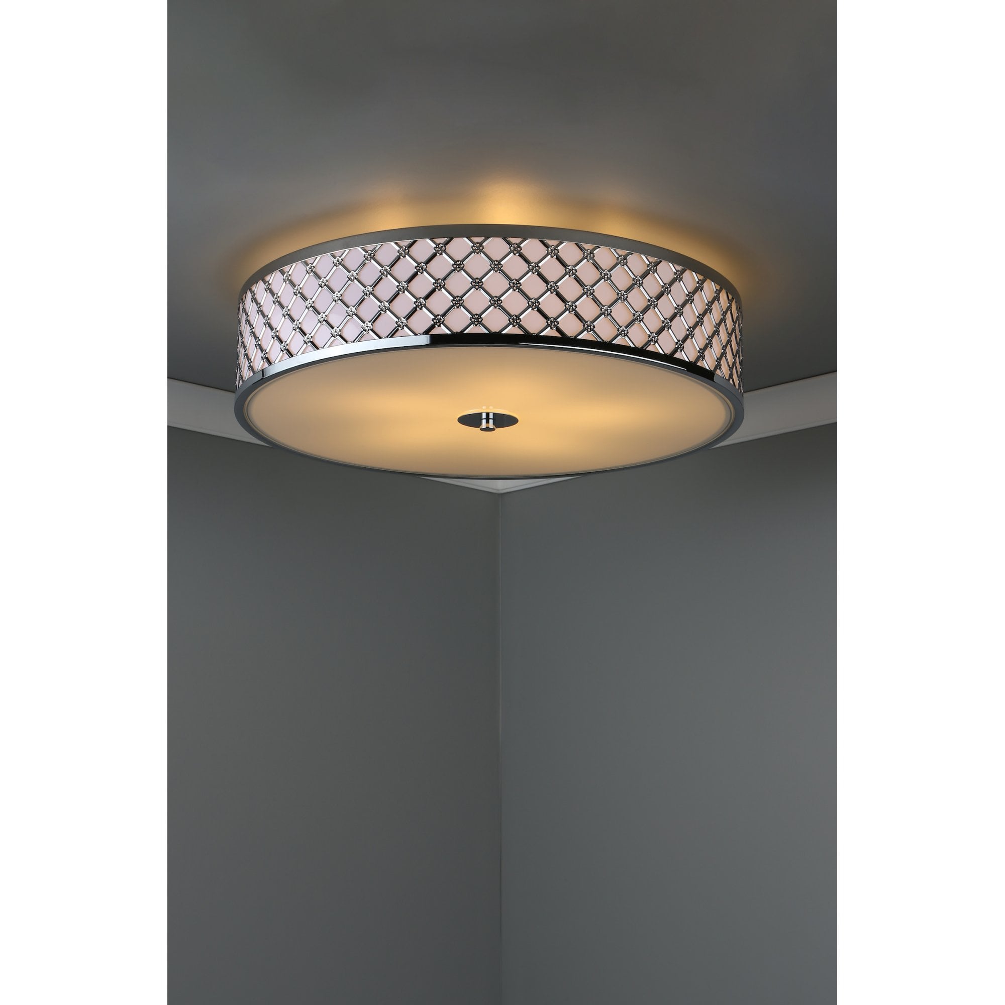 Civic Large Flush Ceiling Light in Chrome Finish CIV5050