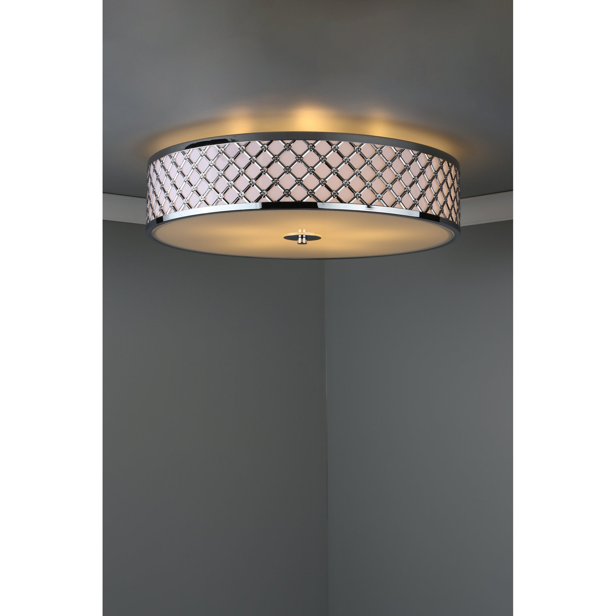 Civic Large Flush Ceiling Light in Chrome Finish CIV5050