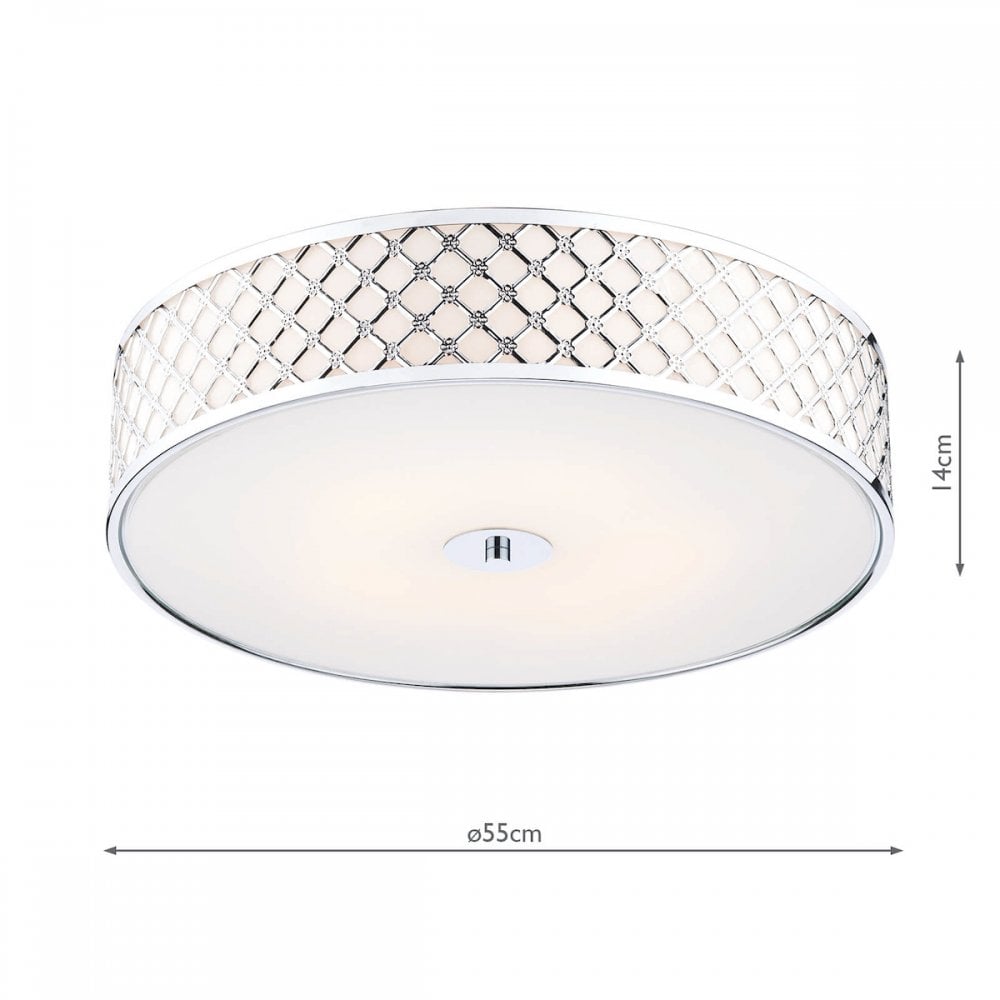 Civic Large Flush Ceiling Light in Chrome Finish CIV5050