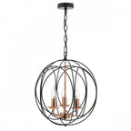 Phoenix Stylish 3 Light Ceiling Pendant Light In Black And Copper Finish PHO0322