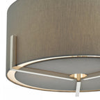 Santino Modern Ceiling Pendant Light In Satin Chrome With Grey Shade SAN0339