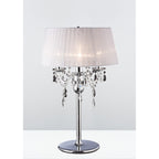 IL30062WH Olivia Chrome Table Lamp with White Shade