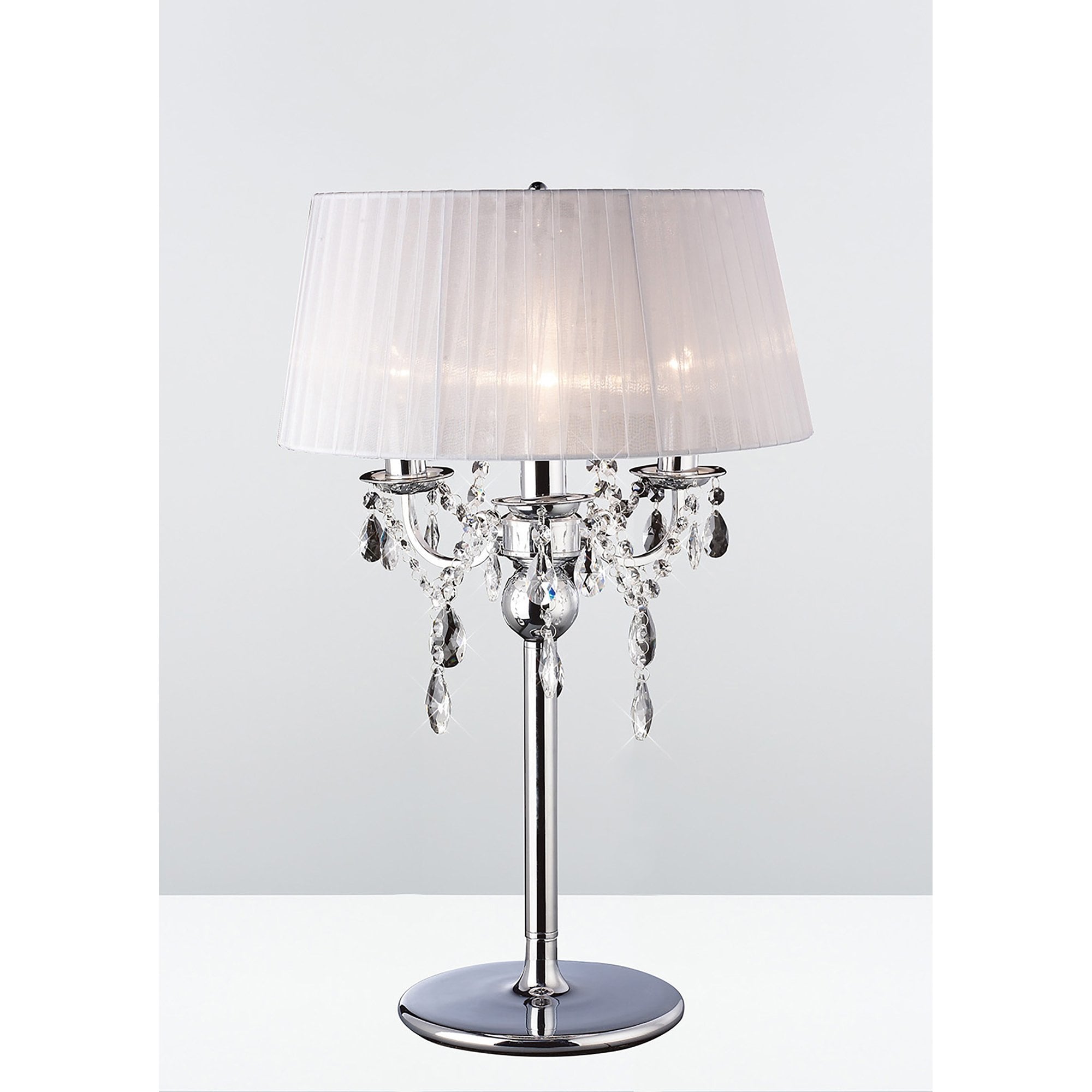 IL30062WH Olivia Chrome Table Lamp with White Shade