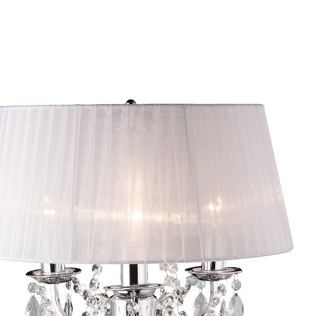 IL30062WH Olivia Chrome Table Lamp with White Shade