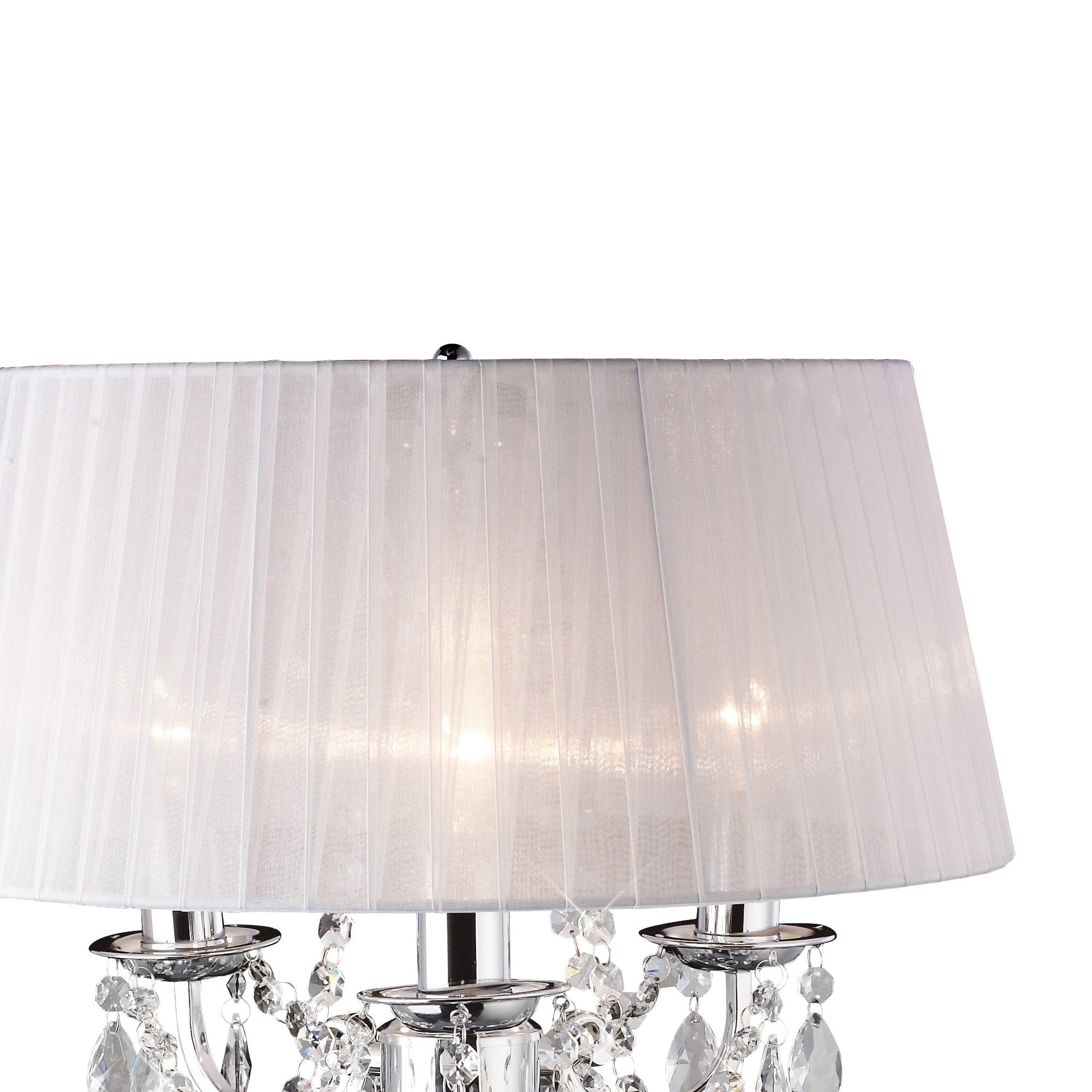IL30062WH Olivia Chrome Table Lamp with White Shade
