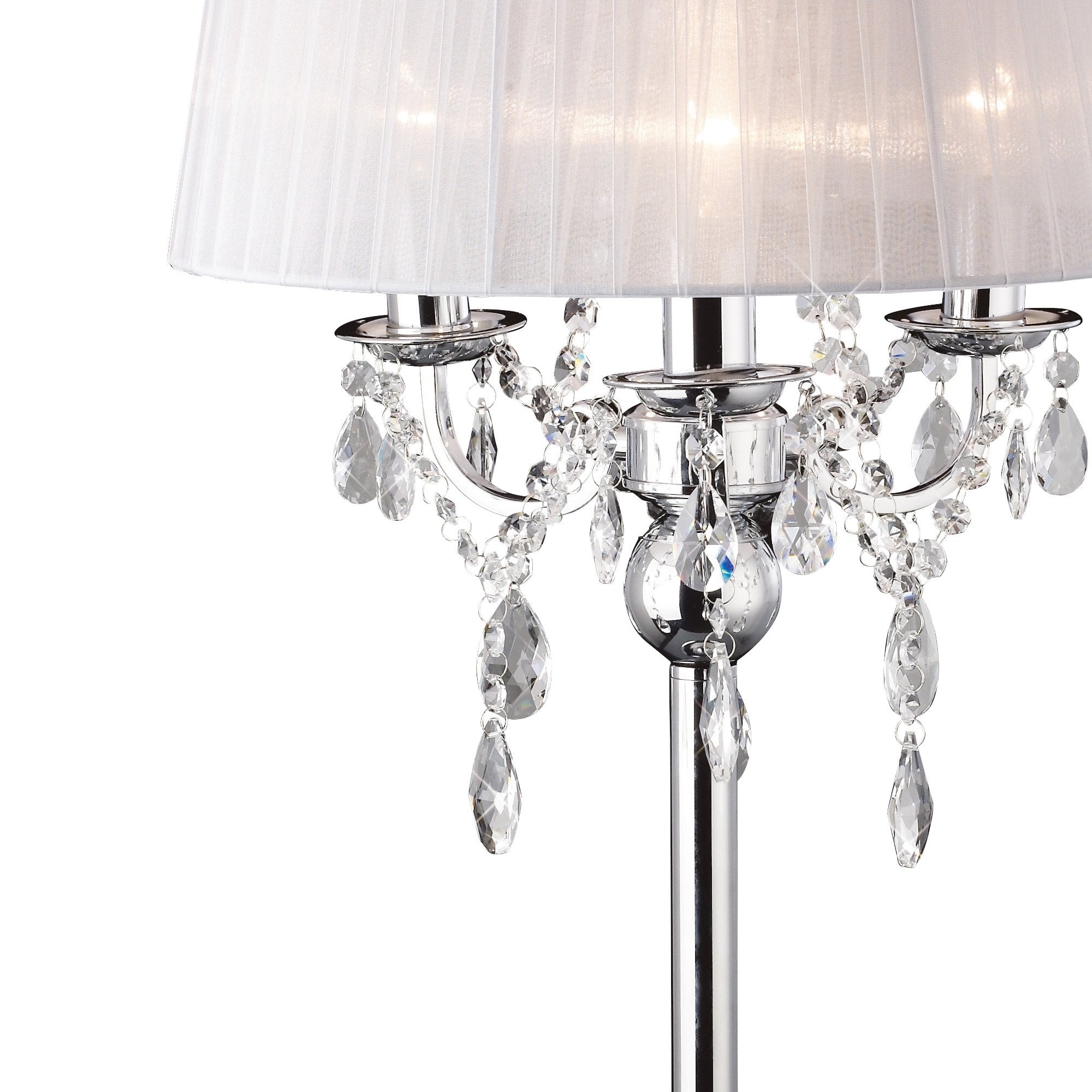 IL30062WH Olivia Chrome Table Lamp with White Shade