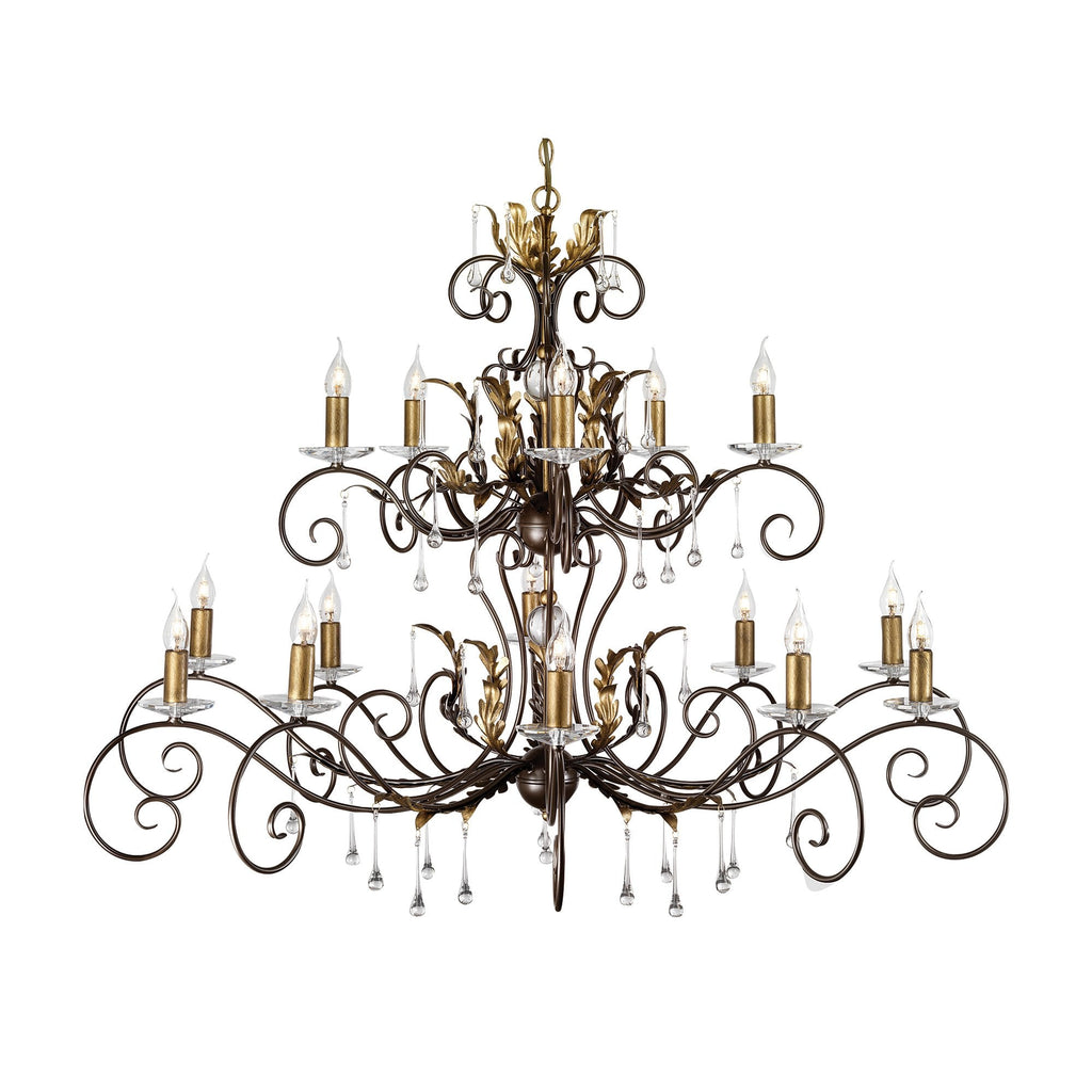 Amarilli 15 Light Ceiling Pendant Light In Bronze Finish