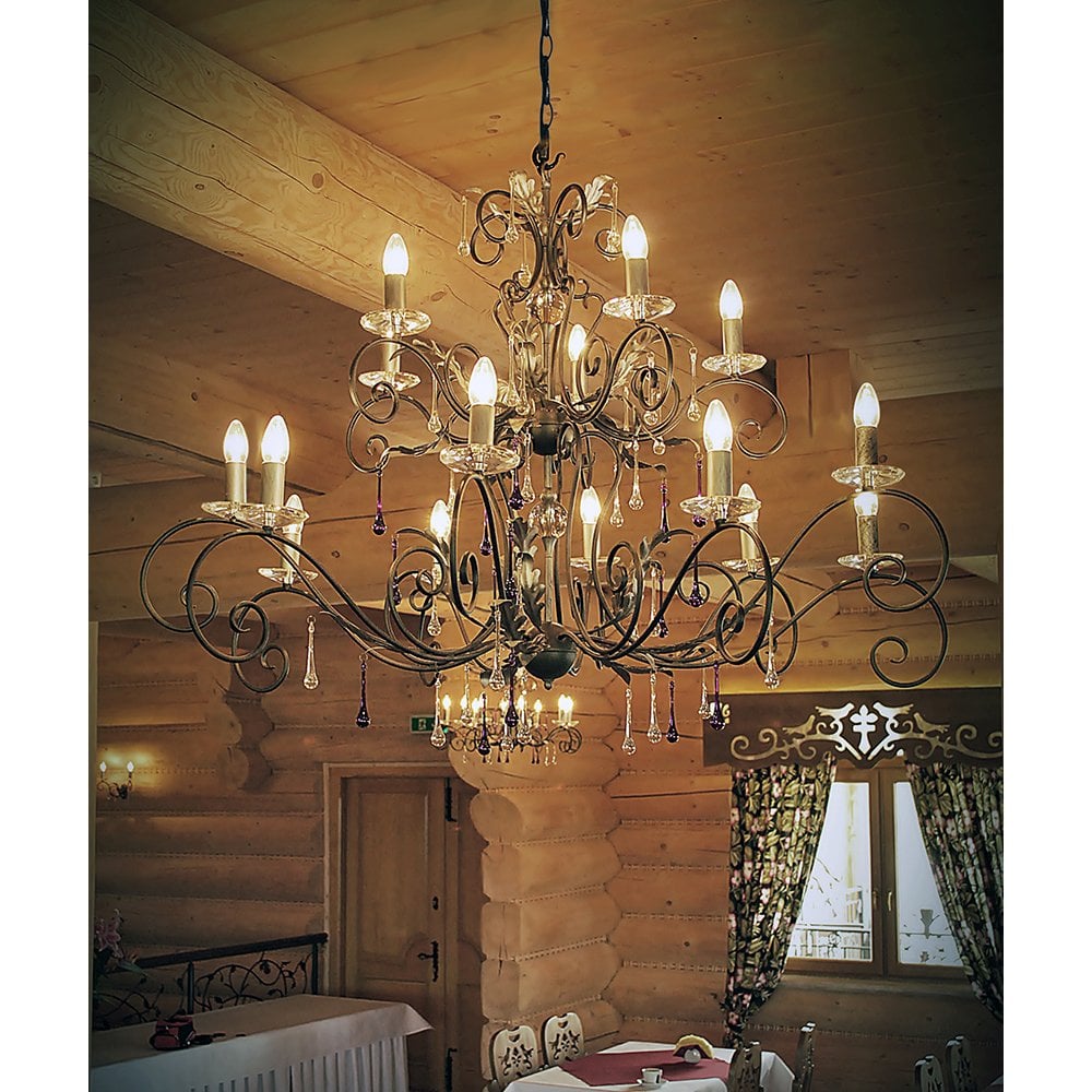 Amarilli 15 Light Ceiling Pendant Light In Bronze Finish