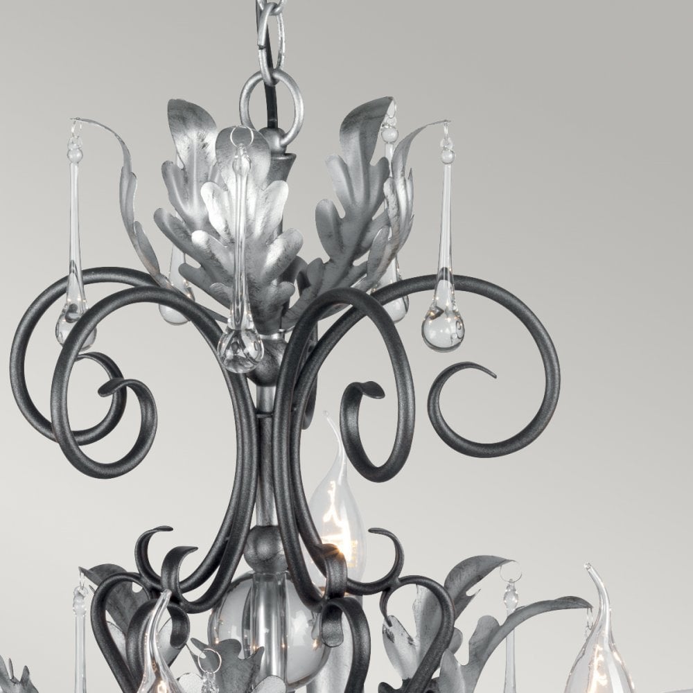 Amarilli 10 Light Ceiling Pendant Light In Black And Silver Finish