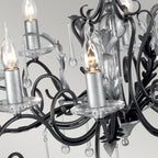 Amarilli 10 Light Ceiling Pendant Light In Black And Silver Finish
