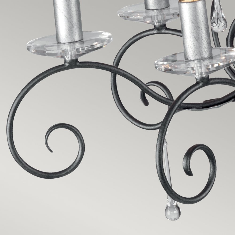 Amarilli 10 Light Ceiling Pendant Light In Black And Silver Finish
