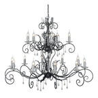 Amarilli 15 Light Ceiling Pendant Light In Black And Silver Finish