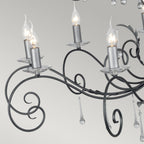 Amarilli 15 Light Ceiling Pendant Light In Black And Silver Finish