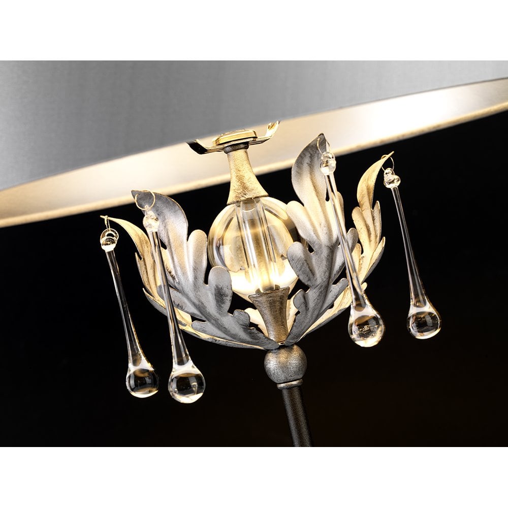 Amarilli Table Lamp In Black and Silver Finish With Shade
