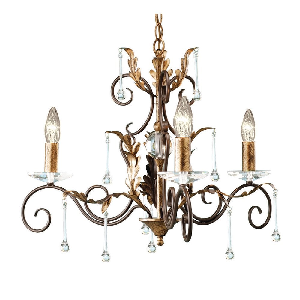 Amarilli Ceiling Pendant Light In Bronze Finish With Cut Glass Detail