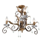 Amarilli Ceiling Pendant Light In Bronze Finish With Cut Glass Detail