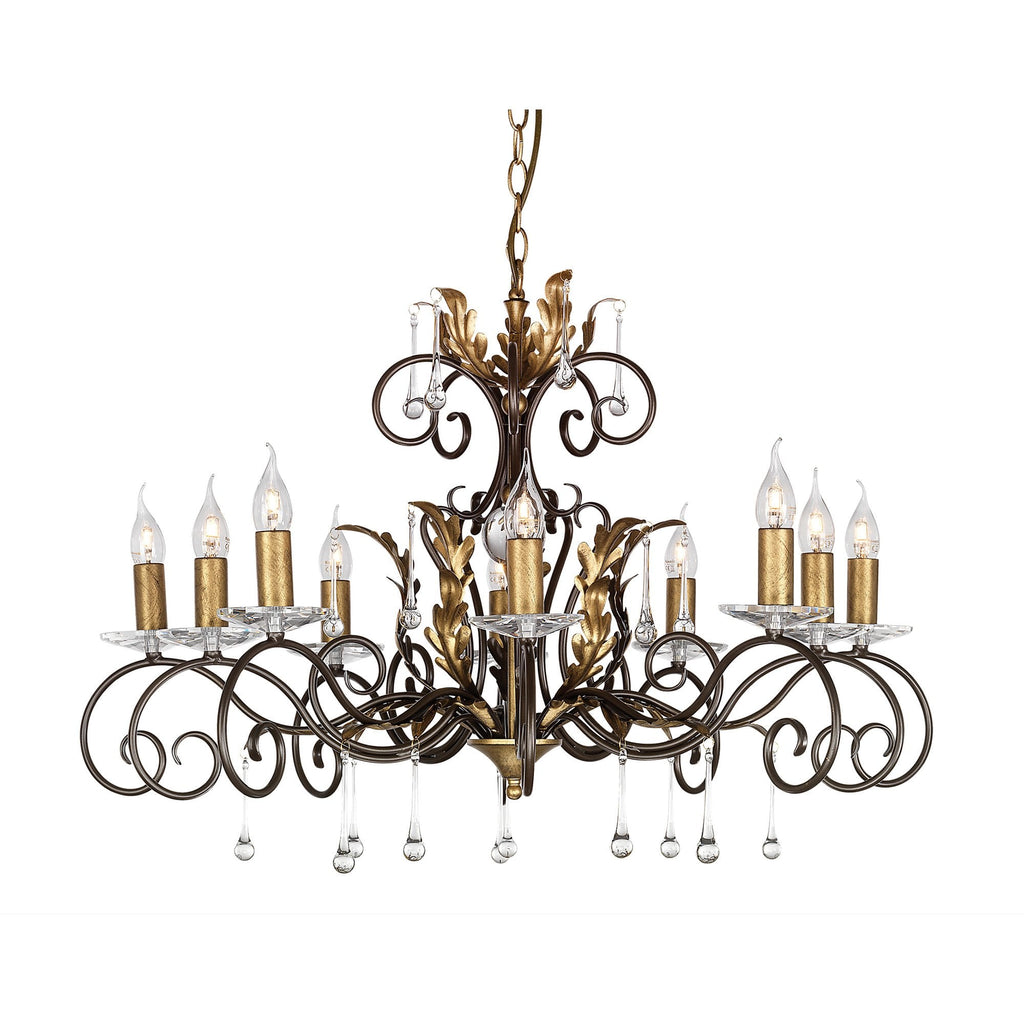Amarilli 10 Light Ceiling Chandelier in Bronze Finish