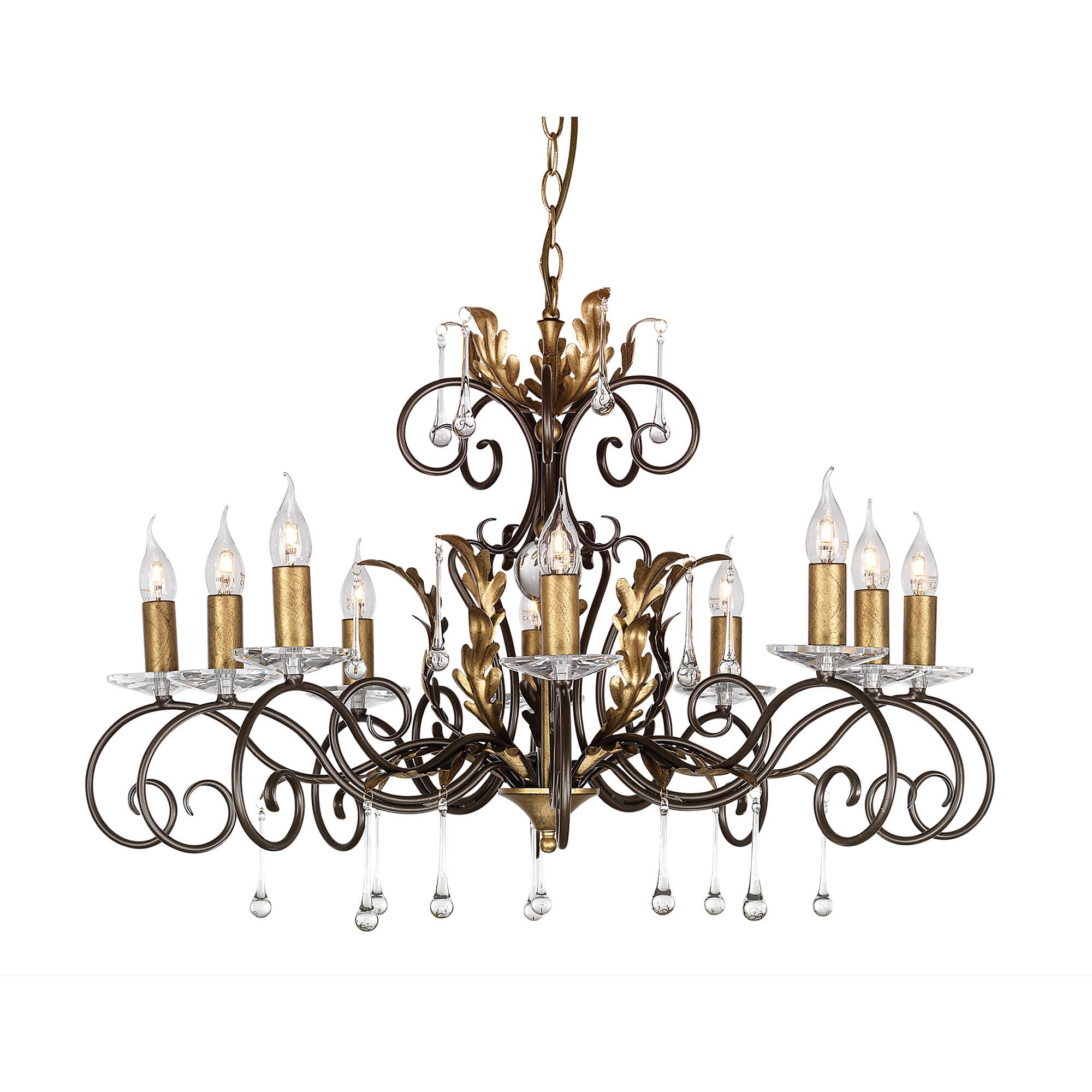 Amarilli 10 Light Ceiling Chandelier in Bronze Finish