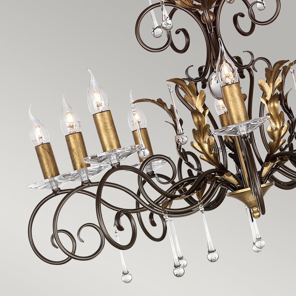 Amarilli 10 Light Ceiling Chandelier in Bronze Finish