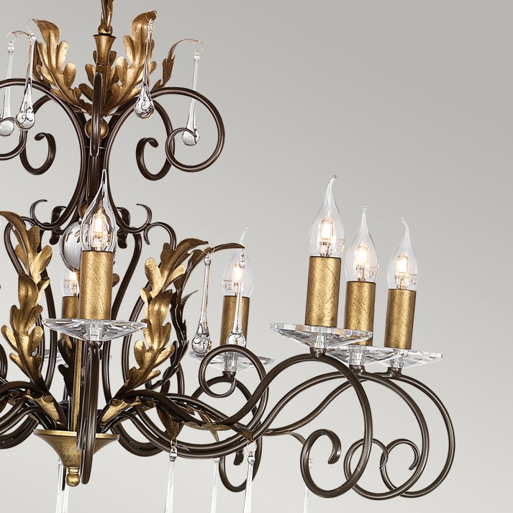 Amarilli 10 Light Ceiling Chandelier in Bronze Finish